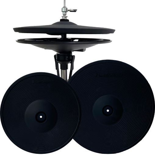 E-cymbal Pro set with the Lemon 2-piece hi hat, 15 inch crash and 18 inch ride